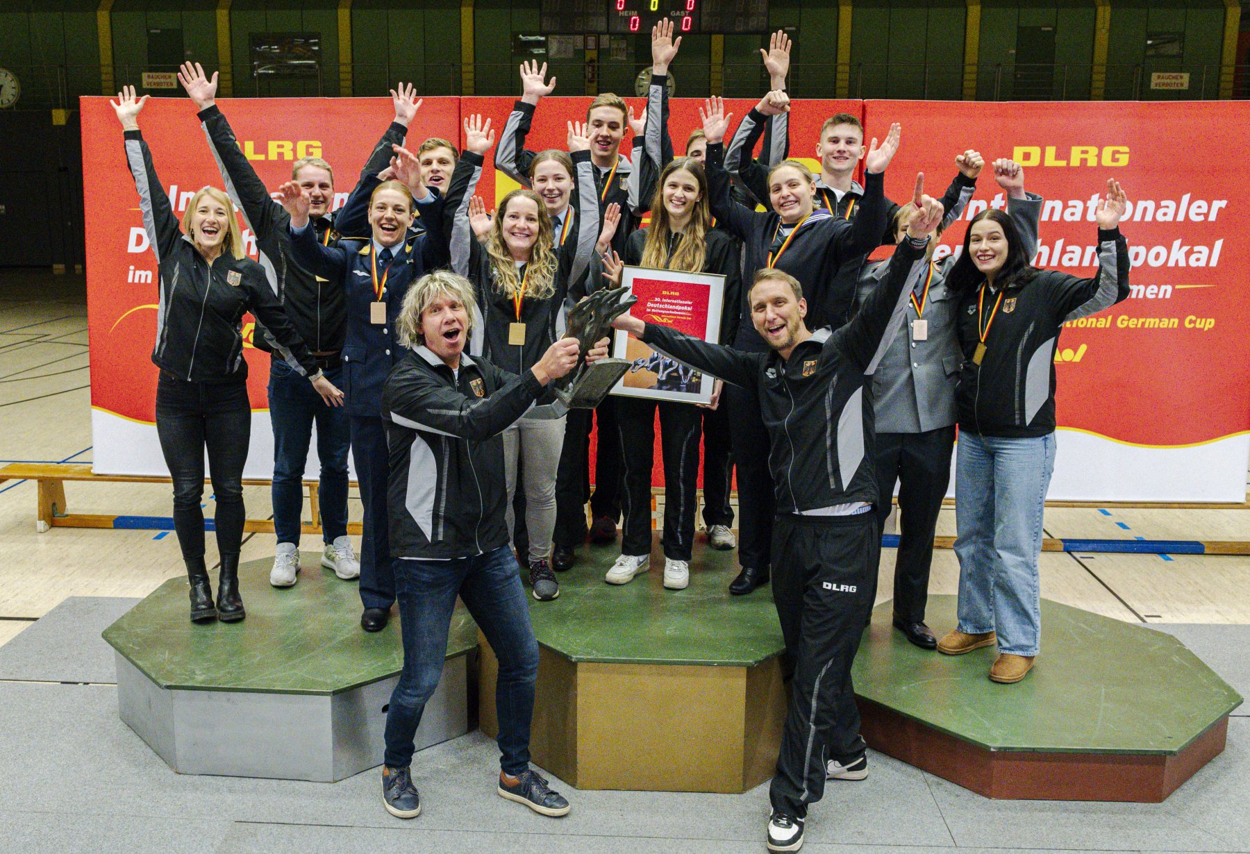 Deutschlandpokal 2024 in Warendorf - Landesauswahl Sachsen-Anhalt auf Platz 1 (Foto: Steph Dittschar, DLRG)